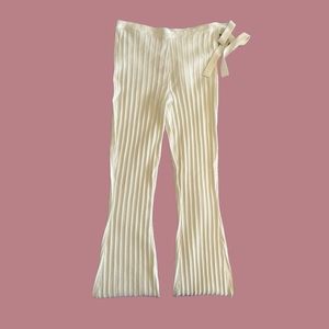 Open Edit Ribbed Sweater Flare Pants
